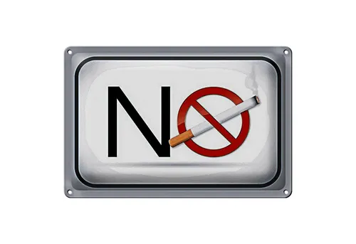 Roomando Metallschild Blechschild Verbot 30x20cm No smoking Rauchverbot Dekoration