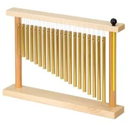 Betzold Musik Chime Bar Chime mit Holz-Stativ – Klangspiel für Kinder - Percussion Instrument mit goldfarbenen Klangstäben, fördert die Musikalität und Kreativität von Kindern ab 3 Jahren.