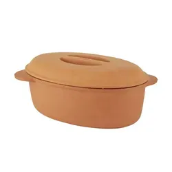 Berndes Bräter 38x25 cm, oval, Terracotta - b.terra - Ovaler Bräter aus Terracotta mit 6 Litern Fassungsvermögen, ideal für leckere Schmorgerichte und einfach zu reinigen dank Spülmaschinenfestigkeit.