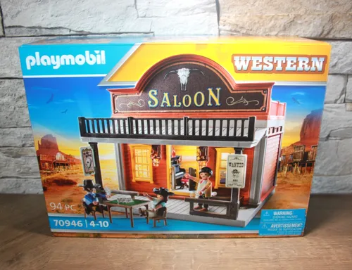 PLAYMOBIL 70946 Western Saloon - Playmobil Spielset mit 94 Teilen, ideal für kreative Rollenspiele. Enthält authentische Figuren und Zubehör für unvergessliche Abenteuer im Wilden Westen.