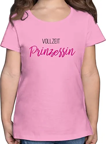 T-Shirt Mädchen - Statement Sprüche Kinder - Vollzeit Prinzessin - 152 (12/13 Jahre) - Rosa -,Kinder t. Shirt mit Spruch spruche Prinzessinen kindershirts sprücheshirt sprüchen