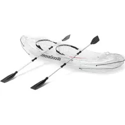 Transparentes aufblasbares Kajak Paros InnovaGoods 312 cm - Aufblasbares Kajak für 2 Personen mit 360°-Panoramablick auf den Seeboden. Ideal für unvergessliche Erlebnisse beim Paddeln in See, Teich oder Meer. Inklusive Zubehör-Set für maximalen Komfort.