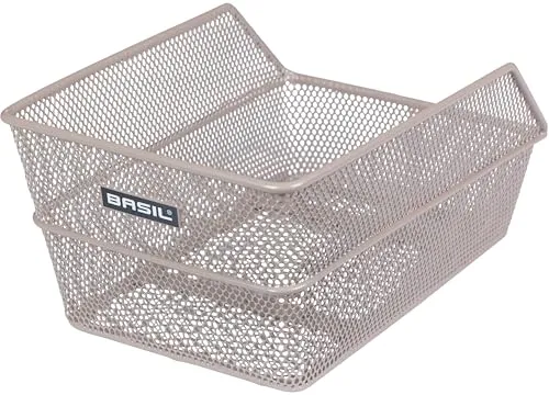 Basil Cento S Fahrradkorb hinten – Wetterfester Drahtkorb für Gepäckträger - Stabiler und geräumiger Fahrradkorb in Metallfarbe, ideal für Einkäufe und den Alltag. Maße: 36x26x18 cm, sorgt für sicheren Transport auf jeder Fahrt.