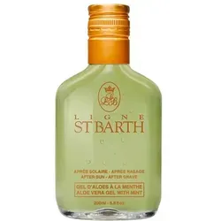 Ligne St. Barth Aloe Vera Gel mit Minze After Sun/After Shave 200 ml - Belebendes 2-in-1 Gel für Gesicht und Körper, spendet intensive Feuchtigkeit und kühlt gestresste Haut nach Sonne und Rasur.