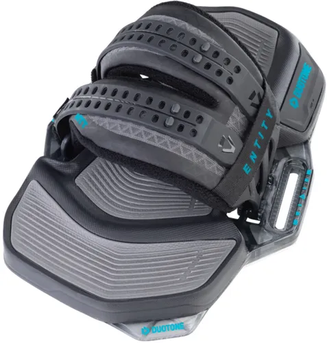 DUOTONE ENTITY ERGO Bindung 2026 black/turquoise - M - Die DUOTONE ENTITY ERGO Bindung 2026 in black/turquoise bietet perfekten Halt und individuellen Komfort für Kiter. Mit einhändiger Strap-Verstellung und ergonomischem Fußpad ist sie ideal für lange Sessions und jede Fußform.