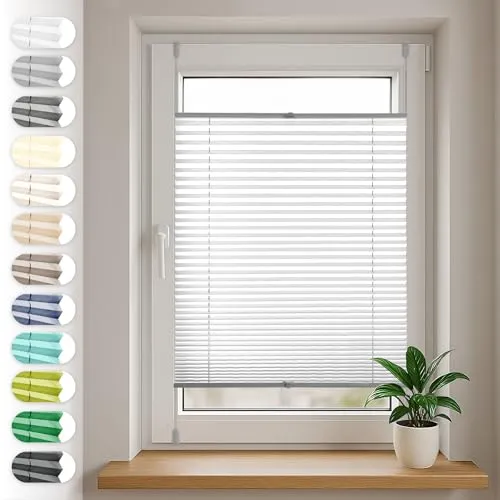 Sonello Plissee Klemmfix 70cm x 220cm Grau - Sichtschutz & Sonnenschutz - Einfache Montage ohne Bohren mit anpassbaren Klemmfix-Halterungen. Modernes Design für individuellen Sicht- und Sonnenschutz, aus pflegeleichtem Polyester, ideal auch für Feuchträume. Vielseitig in Farben und Größen erhältlich.