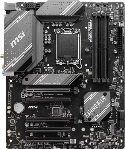 MSI B760 GAMING PLUS WIFI Mainboard ATX - 14. Gen Intel, DDR5 6800+MHz OC, Wi-Fi 6E und optimale Kühlung für Hochleistungssysteme