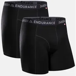 DANISH ENDURANCE Merino Boxershorts Herren - 2er Pack Schwarz - Retroshorts für Herren, ideal für Abenteuer und Sport. Die temperaturregulierende Merinowolle hält dich kühl und frisch, während das anti-reibungs Design für höchsten Komfort sorgt.