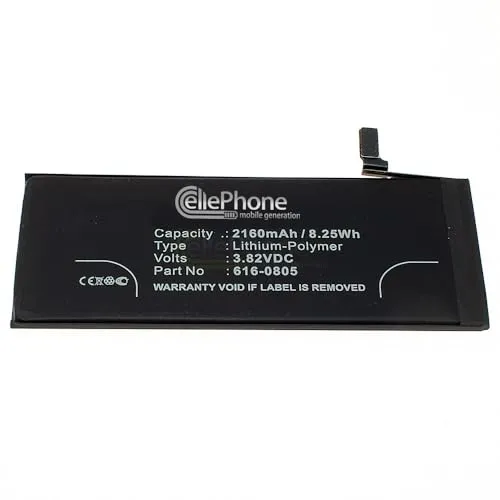 cellePhone Akku Li-Polymer kompatibel mit Apple iPhone 6 (Ersatz für 616-0809)