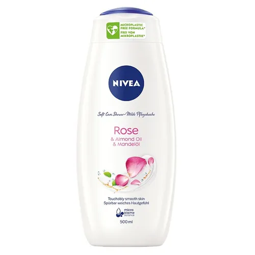 NIVEA Rose & Almond Oil Duschgel 500 ml - Duschgel für Damen mit Rosen- und Mandelöl, 500 ml. Reinigt sanft, spendet Feuchtigkeit und hinterlässt eine zarte Haut. Ideal für die tägliche Körperpflege.