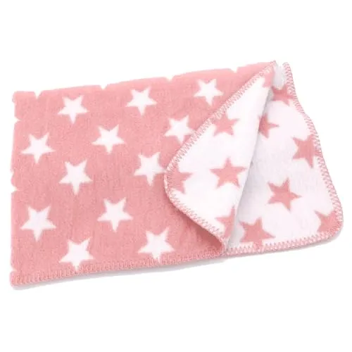 heimtexland hochwertige Babydecke Sterne Kuscheldecke 75x100 Mädchen rosa Pastell Baumwolle Ökotex Geschenkidee Geburt Taufe Kinderwagen-Decke Typ526