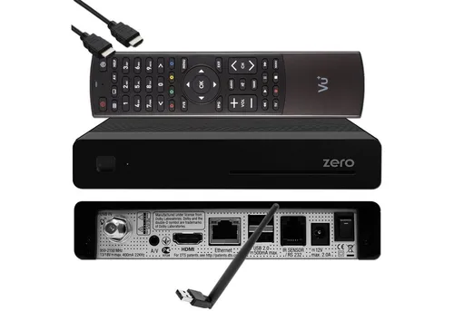 VU+ Zero Full HD Sat Receiver mit 150 Mbits Wifi Stick - TV-Receiver mit schnellem Full-HD Tuner und WLAN-Stick für flexibles Streaming. Ideal für vielfältigen Fernsehgenuss mit anpassbarer Benutzeroberfläche und schneller Programmwechsel-Funktion.