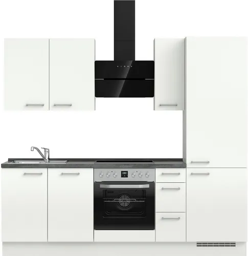 nobilia® Küchenzeile "Laser II", NEU: individuell anpassbar mit gratis Profi-Beratung, vormontiert, 240 cm breit, optional mit verschiedenen E‑Geräte-Sets