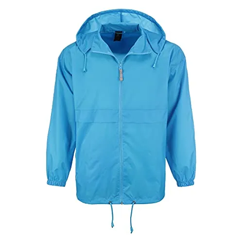 FRIESEN Friesennerz Unisex Windbreaker 'Moin von 8ern!' - Leichte Regenjacke in Hellblau, Größe XXL - Regenjacke für Herren, extrem leicht mit nur 200 Gramm und wasserabweisend - ideal für wechselhaftes Wetter und unterwegs.