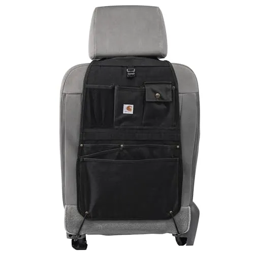 Carhartt Universeller Rücklehnen-Organizer aus Nylon, schwarz - Praktischer Rücklehnen-Organizer für Autositze – mit 8 Fächern für optimale Aufbewahrung. Robustes Cordura-Gewebe schützt vor Schäden und sorgt für Ordnung im Auto. Einfach zu montieren und ideal für unterwegs.