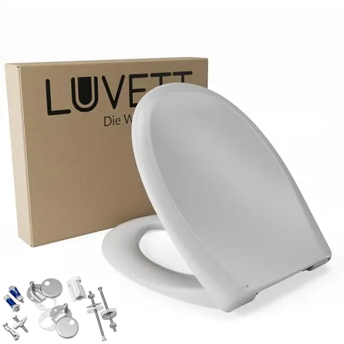 LUVETT® Toilettendeckel C770 oval – Absenkautomatik & antibakterielles Duroplast - WC-Sitz mit 3 Befestigungsvarianten, leise schließend und leicht abnehmbar für schnelle Reinigung – ideal für hygienisches Badezimmer!