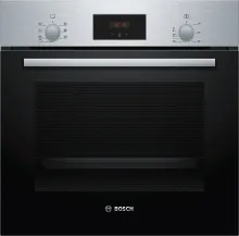 BOSCH HBF133BR0 - Einbaubackofen 66 l, 3D Heißluft für perfekte Ergebnisse auf bis zu 3 Ebenen, Edelstahl, energieeffizient und leicht zu reinigen