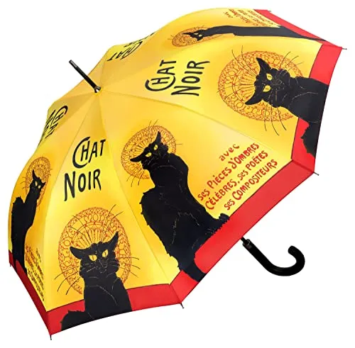 VON LILIENFELD Regenschirm Chat Noir Katze Auf-Automatik Kunst Stabil Stockschirm