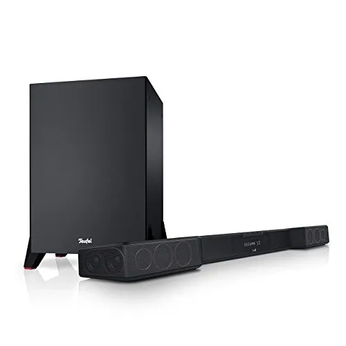 Teufel CINEBAR DUETT Power Edition - 2.1-Set Soundbar mit Subwoofer - Premium Soundbar mit leistungsstarkem Subwoofer für beeindruckenden Sound und virtuellen Surround-Sound. Perfekt für TV und Musik, kabellose Bluetooth-Verbindung und einfache HDMI-Integration.
