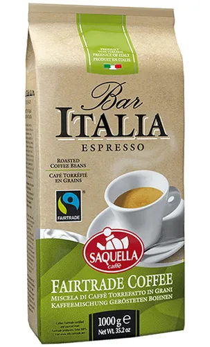 Saquella Bar Italia Fairtrade 1kg Bohnen
