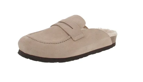 GENUINS G104612 Lois Velour Damen Hausschuhe – Taupe 36 EU - Elegante taupefarbene Hausschuhe aus 98 % Veloursleder, ideal für gemütliche Stunden zu Hause. Bequem, mit weichem Innenmaterial und rutschfester Gummisohle.