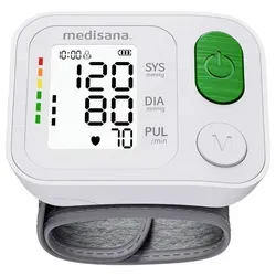 Medisana Handgelenk-Blutdruckmessgerät BW 345, Ampelfarbskala, LC-Display, hochwertig, mit extra großen Knöpfen