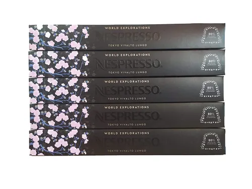 Nespresso Lungo Tokyo Vivalto 5 x 10 Kapseln - Kaffeekapseln für Nespresso Originalline, mit einer ausgewogenen Medium-Röstung für ein intensives Geschmackserlebnis, ideal für Lungo-Liebhaber.