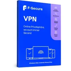 F-Secure VPN für 5 Geräte, 1 Jahr, Download - Sichere und anonyme Internetnutzung für bis zu 5 Geräte. Genießen Sie Privatsphäre und Schutz in öffentlichen WLAN-Netzen mit dieser benutzerfreundlichen VPN-Lösung.