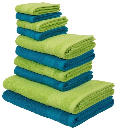my home Handtuch Set Afri, 10-teilig, 100% Baumwolle - Handtuch-Set mit 10 Teilen, hautfreundlich und pflegeleicht, ideal für Badezimmer und Gäste-Bad. Trendige Farbkombinationen setzen Akzente.