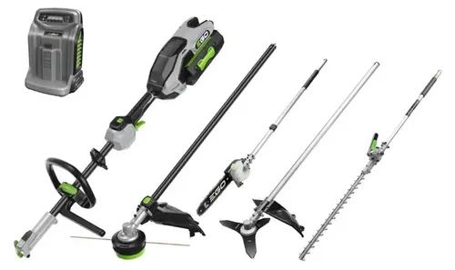 EGO Akku-Multitool MHBC1204E Kit - Inklusive Akku und Ladegerät - Multifunktionswerkzeuge für effiziente Gartenarbeit. Kraftvoller 56V-Elektromotor, emissionsfrei und leise. Inklusive vielseitiger Aufsätze für Trimmen, Schneiden und Stutzen.
