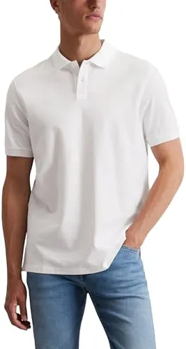 MARC O'POLO Poloshirt für Herren, Weiß, Gr. L - Herren-Shirts aus 100% Baumwolle, feuchtigkeitsregulierend und mit dezenter Logostickerei. Perfekt für lässige Anlässe und bequem im regular fit.