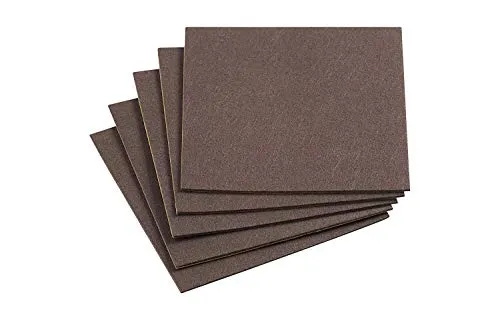 Metafranc Filz-Gleiter 200 x 200 mm - selbstklebend - braun - 5 Stück - Effektiver Schutz Ihrer Möbel & Stühle / Möbelgleiter-Set für empfindliche Böden / Stuhlgleiter / Filz-Zuschnitt / 645526