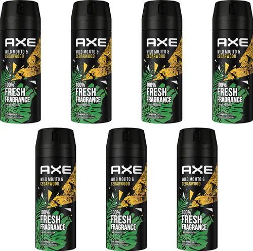 Axe Deospray Wild Green Mojito & Cedarwood – 6x150ml - Deos ohne Aluminiumsalze, 48 Stunden Schutz vor Körpergeruch mit erfrischendem Duft von Minze und Zedernholz. Ideal für die wilde Seite des Mannes!