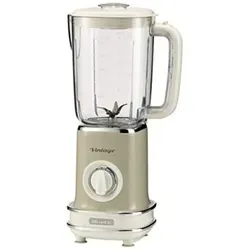 FRULLATORE ELETTRICO 0568/13 VINTAGE BEIGE - Standmixer im stilvollen Vintage-Beige, extrem platzsparend und ideal für kleine Küchen. Perfekte Zubereitung von Smoothies, Shakes und mehr dank 6 Edelstahlklingen und 500 Watt Leistung.