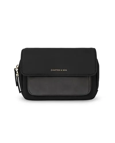 Kapten & Son Bauchtasche Visby all black - Stilvolle Bauchtasche mit magnetischem Überschlag und 2-Wege-Reißverschluss. Ideal für unterwegs: vielseitige Fächer und verstellbarer Hüftgurt bieten praktischen Stauraum.