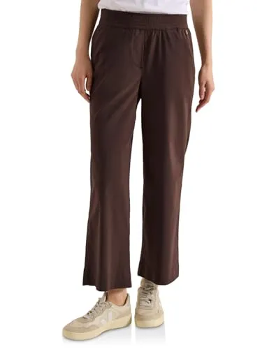Cecil Wide Leg Hose Brown Cacao 2X - Stylische Baumwollmix Hose im Loose Fit mit weiten Beinen und hohem Bund. Ideal für lässige Outfits mit Komfort. Maße bei EU-Größe M: unterste Weite 27 cm, Innenbeinlänge 66 cm, vordere Schrittlänge 28,5 cm.