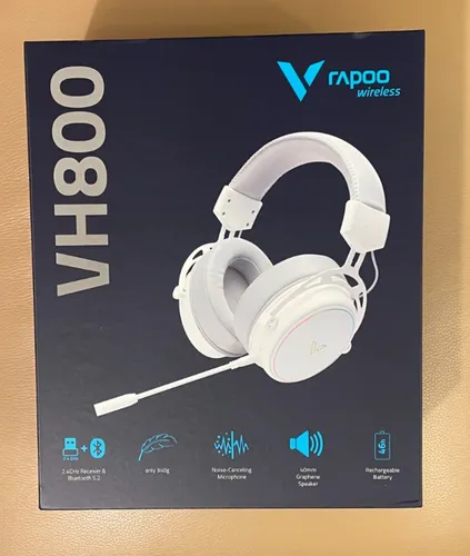 Rapoo VH800 - Kabelloses Gaming Over-Ear Headset, 46h Akku, RGB-Hintergrundbeleuchtung und flexibles Mikrofon für intensives Gaming-Erlebnis