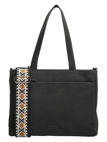 Beagles Schultertasche "Malaga" in Schwarz - Stilvolle Umhängetasche - Moderne Schultertasche aus Kunstleder, ideal für den Alltag. Praktisch mit verstellbarem Umhängeriemen und mehreren Fächern für optimale Organisation.