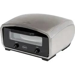 R.G.V. Vulcano - Elektrischer Pizzaofen - 2100W - Miniofen mit 1 Pizzafläche, max. Temperatur 450°C, gewölbter Backraum für perfekte Ergebnisse und manuelle Zeitschaltuhr für präzises Backen.
