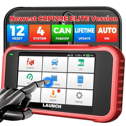 LAUNCH CRP129E V3.0 OBD2 Diagnosegerät für Autos - Vielseitiges Kfz-Diagnosegerät mit 12 Reset-Services und Unterstützung für 4 Systeme. Ideal zur effizienten Fahrzeugdiagnose und -wartung.