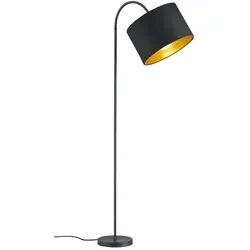 Trio Leuchten Stehleuchte Hostel 408290179, Schwarz Matt / Gold - Moderne Stehleuchte in Schwarz Matt und Gold, ideal für stilvolle Akzente in Ihrem Wohnraum.