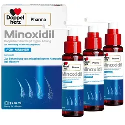 Minoxidil Doppelherzpharma 50 mg/ml - Haarausfallbehandlung für Männer - Arzneimittel zur Behandlung von androgenetischer Alopezie bei Männern. Stabilisiert den Haarverlust im Tonsurbereich und fördert das Haarwachstum.