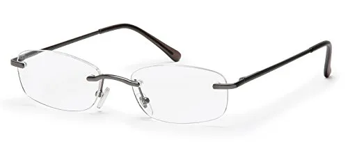 Filtral Randlose Lesebrille/Rahmenlose Unisex Lesehilfe mit Federbügeln für Damen & Herren in anthrazit matt / +2,50 dpt. F4537366