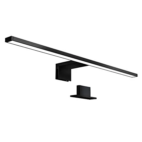B.K.Licht Spiegelleuchte Bad - 2 in 1 Montage, Schwarz - Spiegelleuchte für Badezimmer mit neutralweißer Lichtfarbe (4.000 K) und 780 Lumen, ideal für Schminken und Rasieren. Spritzwassergeschützt (IP44) und einfach zu montieren.