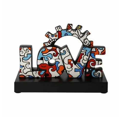 Figur Evolution of Love Billy The Artist - Pop Art - Sammlerfigur aus hochwertigem Porzellan auf elegantem MDF Sockel, einzigartiges beidseitig dekoriertes Kunstwerk für Liebhaber der Pop Art.