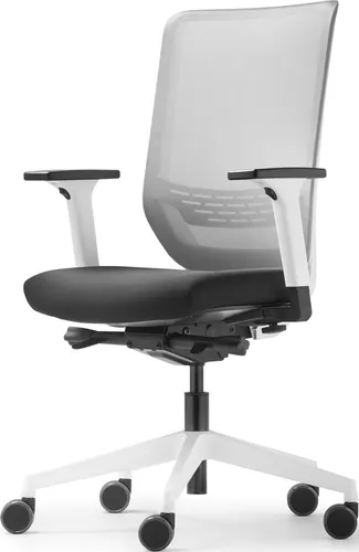 TO SYNC PRO WH - Dauphin Bürostuhl - Ergonomischer Bürostuhl mit atmungsaktiver Netz-Rückenlehne, höhenverstellbarer Lumbalstütze und stufenloser Sitzhöhenverstellung für optimalen Komfort im Büro.