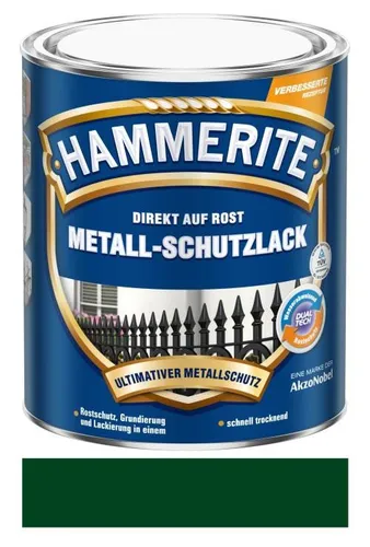 Hammerite Metallschutz-Lack Glänzend 2,5 l dunkelgrün - Lacke – Hochwertiger Metallschutzlack in glänzendem dunkelgrün, ideal für langlebigen Rostschutz und optimale Witterungsbeständigkeit.