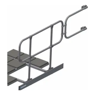 Zarges Dachgeländer 2200mm mit Verbinder - Robustes Dachgeländer zur sicheren Absturzsicherung, einfach zu montieren und beschädigungsfrei. Ideal für Steigleiter-Ausgänge, inklusive Ballastierung für sicheren Halt.