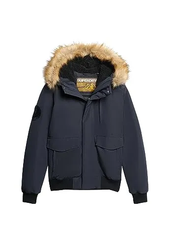 Superdry Herren Everest Hooded Puffer Bomber Baby Jacke, Nordic Chrome Navy, M
