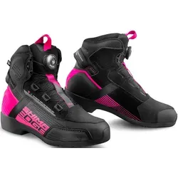 SHIMA Edge Vented Damen Motorrad Schuhe - Schwarz-Pink, Größe 41 - Moderne Motorradschuhe mit Belüftung, reflektierenden Einsätzen und ATOP-Verschlusssystem für optimalen Komfort und Sicherheit beim Fahren.